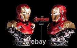 14 LED Avengers Iron Man MK46 1/2 Resin Bust Statue Figure Model Resin Display
