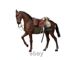 16 IQO Model WWII 1944 Military 91008B Brown War Horse Animal Figure Satue