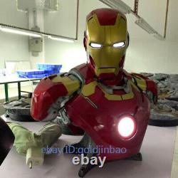 1/1 Scale Iron Man MK43 Bust Statue Painted Figure Lifesize Led Light In Stock