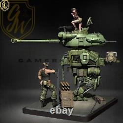 1/35 Chariot tank Armored Robot Set Unpainted Unassembled Resin Figure Model Kit