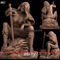 1/4 31cm Nude Red Sonja Kill Dragon 3D Print Model Kit Unpainted Unassembled GK
