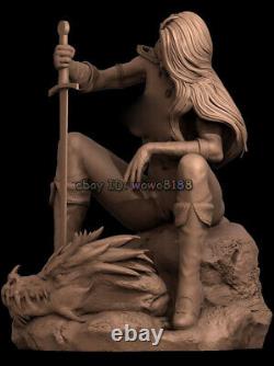1/4 31cm Nude Red Sonja Kill Dragon 3D Print Model Kit Unpainted Unassembled GK