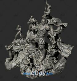 30cm Batman Superman Battle Statue Resin Model Kits Unpainted 3D Printing
