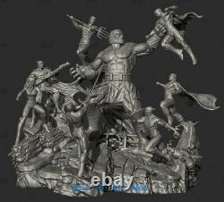 30cm Batman Superman Battle Statue Resin Model Kits Unpainted 3D Printing