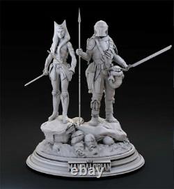 Ahsoka&Mandalorian Unpainted Figure Model GK Blank Kit 32cm New Hot Toy Stock