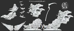 Anime Demon & Beauty Unpainted Model Figures 3D Printed Resin Kits 25cmH x 36cmW