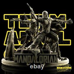 BOBA FETT and the MANDALORIAN 110 Scale Resin Model Star Wars Statue Diorama