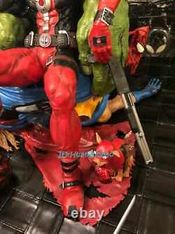 Deadpool Resin Model Painted Statue In Stock Throne Figure Collection Sculpture
