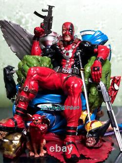 Deadpool Resin Model Painted Statue In Stock Throne Figure Collection Sculpture