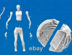 Lara Croft Unpainted GK Models 3d Printed Action Figures Blank Resin Kits 13''H