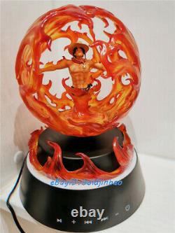 One Piece Portgas D Ace Statue Painted Model Resin Figure Led Loudspeaker box