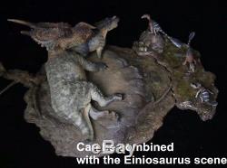 Three Troodon formosus Scene Statue Base Dinosaur Model Figure Collector Decor
