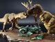 Tyrannosaurus T Rex Fight Car Scene Dinosaur Model Figure Collector Decor Gift