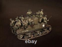 Unpainted 1/35 14pcs US Infantry Soldiers WW2 Resin Figure Model Kit (No Tank)