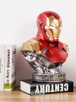 Avengers 4 Iron Man Mk46 Buste Statue Résine 1/2 Gk Figurine Cadeau De Jouet Lumineux