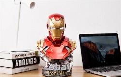 Avengers 4 Iron Man Mk46 Buste Statue Résine 1/2 Gk Figurine Cadeau De Jouet Lumineux