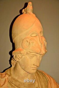 Caproni Antique Original Minerva Athena Ancien Plaster Bust Statue Sculpture