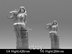 Chat Noir Femme Sexy Impression 3D en Résine GK Kit de Modèle Figurine Non Peinte et Non Assemblée