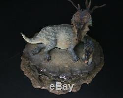Einiosaurus Mère Et Fils Scène Statue Base De Dinosaur Modèle Figure Collector Décor