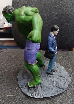 Figurine de l'Incroyable Hulk en résine 3D avec bannière, peinte professionnellement