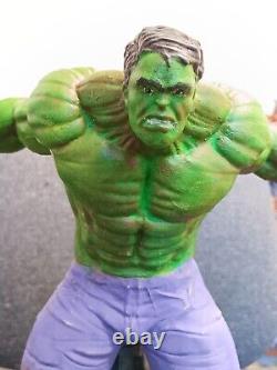 Figurine de l'Incroyable Hulk en résine 3D avec bannière, peinte professionnellement
