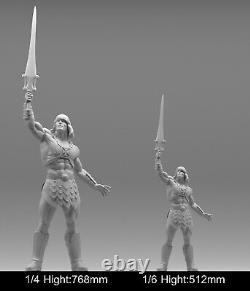 Heman, une figurine réaliste de héros imprimée en 3D en résine, kit de modèle non peint et non assemblé.