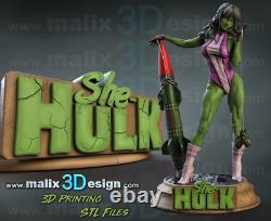 Kit de modèle à l'échelle de résine She-Hulk non peint, imprimé en 3D