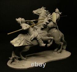 Kit de modèle de figurine en résine 1/24 non peint Guerriers de bataille anciens Chevalier Non assemblé