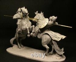 Kit de modèle de figurine en résine 1/24 non peint Guerriers de bataille anciens Chevalier Non assemblé