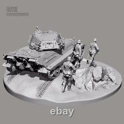 Kit de modèle de figurine en résine 1/35 pour l'impression 3D de chars et soldats de la Seconde Guerre mondiale non assemblés