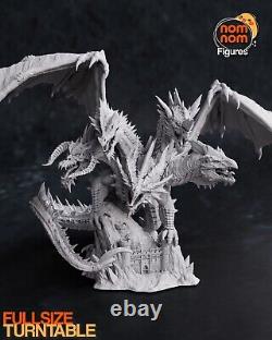 Kit de modèle en résine non peint et non assemblé de figure d'art de fan de dragon hydra imprimé en 3D en 8k.