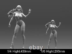 Kit de modèle en résine non peinte et non assemblée de Vampirella, une femme sexy d'anime en 3D imprimée.