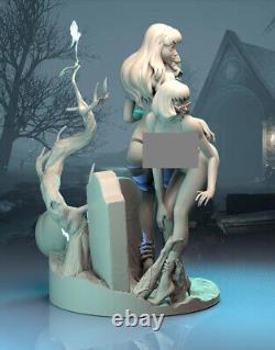Kit de modélisation GK non peint et non assemblé en impression 3D du cimetière de Daphné et Velma nus.