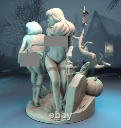 Kit de modélisation GK non peint et non assemblé en impression 3D du cimetière de Daphné et Velma nus.