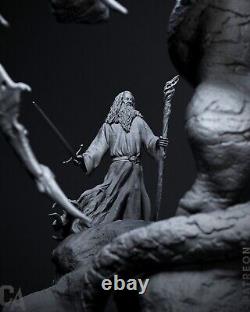 Maquette en résine à l'échelle du Balrog du Seigneur des Anneaux, non peinte, en impression 3D