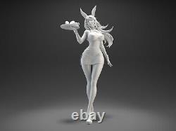 Modèle 3D imprimé en résine d'un kit de figurine sexy de lapin non peint et non assemblé NSFW