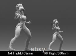 Modèle de figurine en résine non peinte et non assemblée de Leona, une fille sexy de l'anime en 3D imprimée en kit.