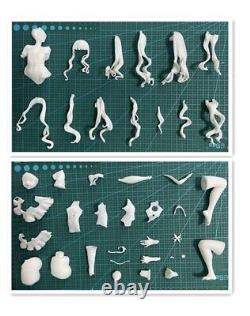 Modèles GK non peints d'Elin Anime, figurines non assemblées en résine Garage Kits de 23cmH