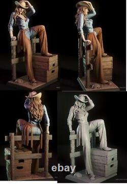 Pam Cowgirl Figurine 3D Imprimée en Résine Non Peinte Non Assemblée 12k Kit de Modèle Torride