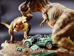 Tyrannosaurus Rex T Lutte Voiture Scène Dinosaur Modèle Figure Collector Décor Cadeau